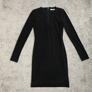 Brand New Alice & Olivia Women’s Size 6 Lace Black Mini Dress Long Sleeve NWT